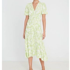 Faithfull the Brand Vittoria Midi Dress Roos Tie Dye - Lime